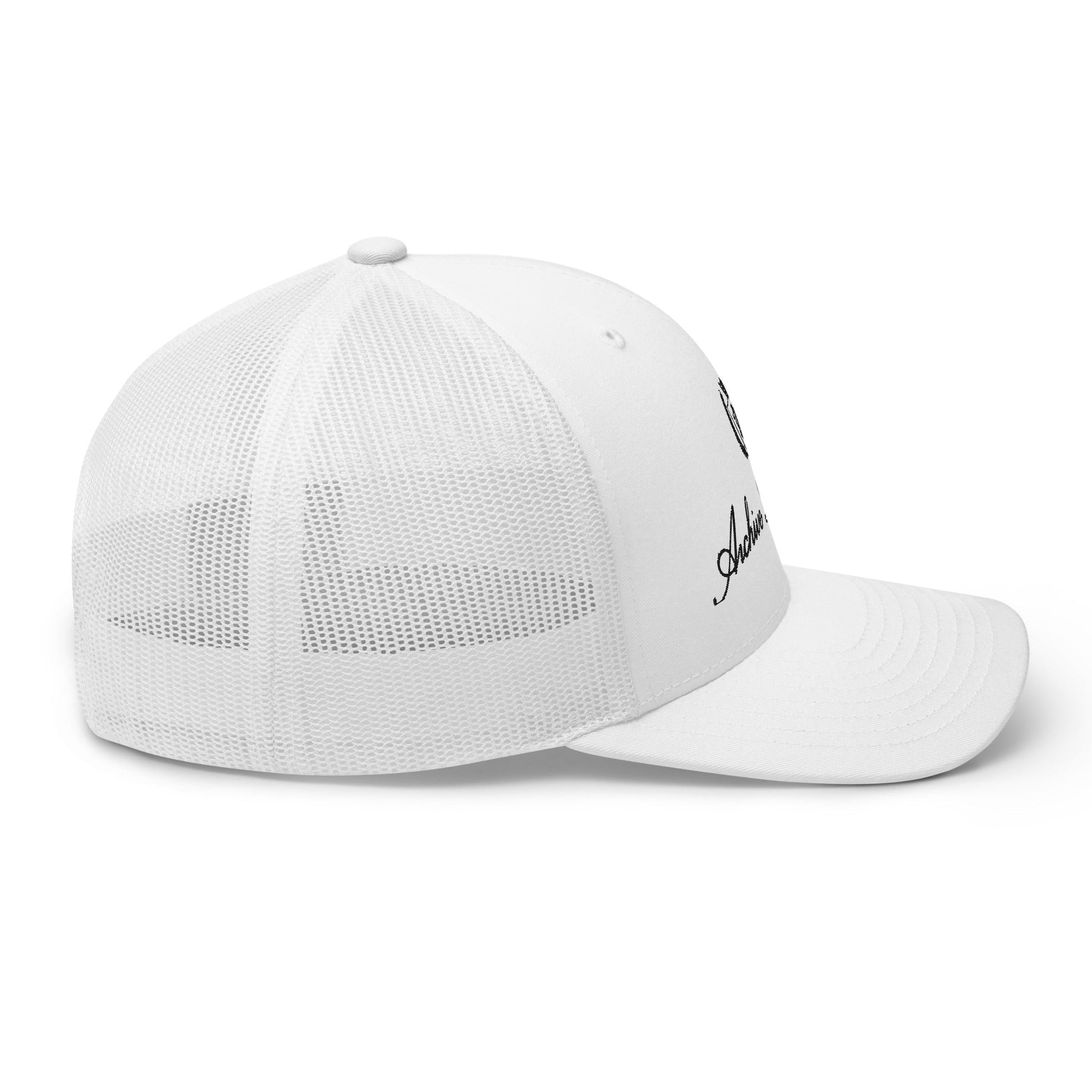 Archive Club Cap white trucker hat right side view — Archive Department