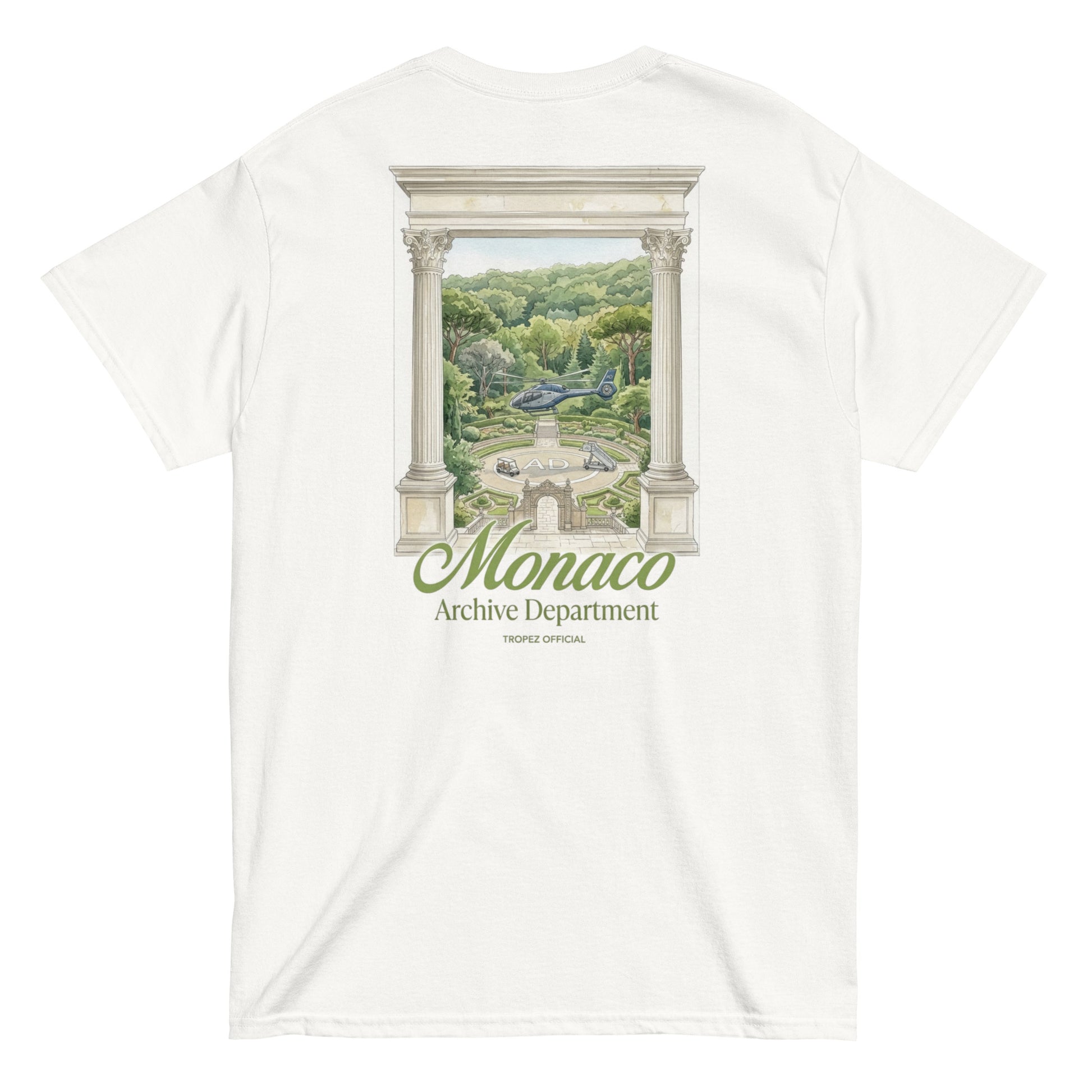 Monaco T-Shirt white back Riviera graphic — Summer Drop 2026