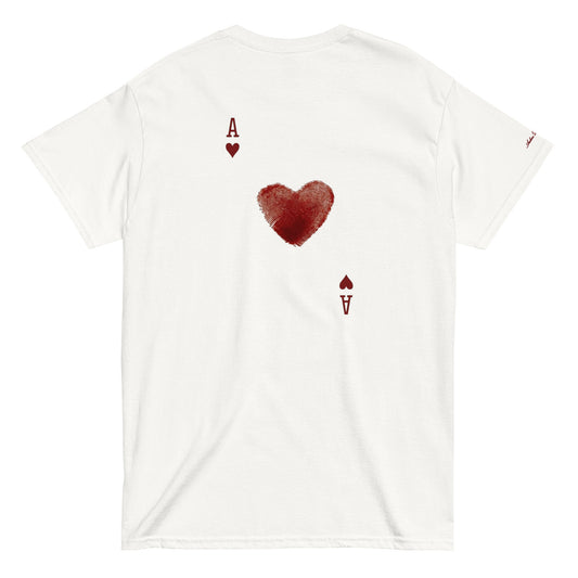 Heart T-Shirt white back minimal graphic — Summer Drop 2026