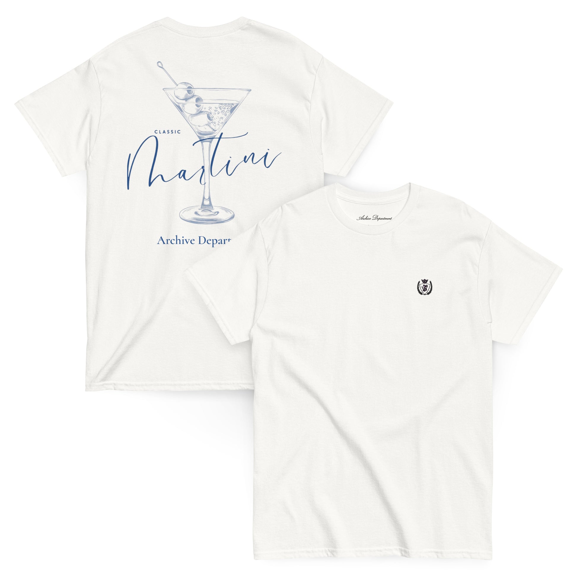 Martini T-Shirt white front and back — Archive Department