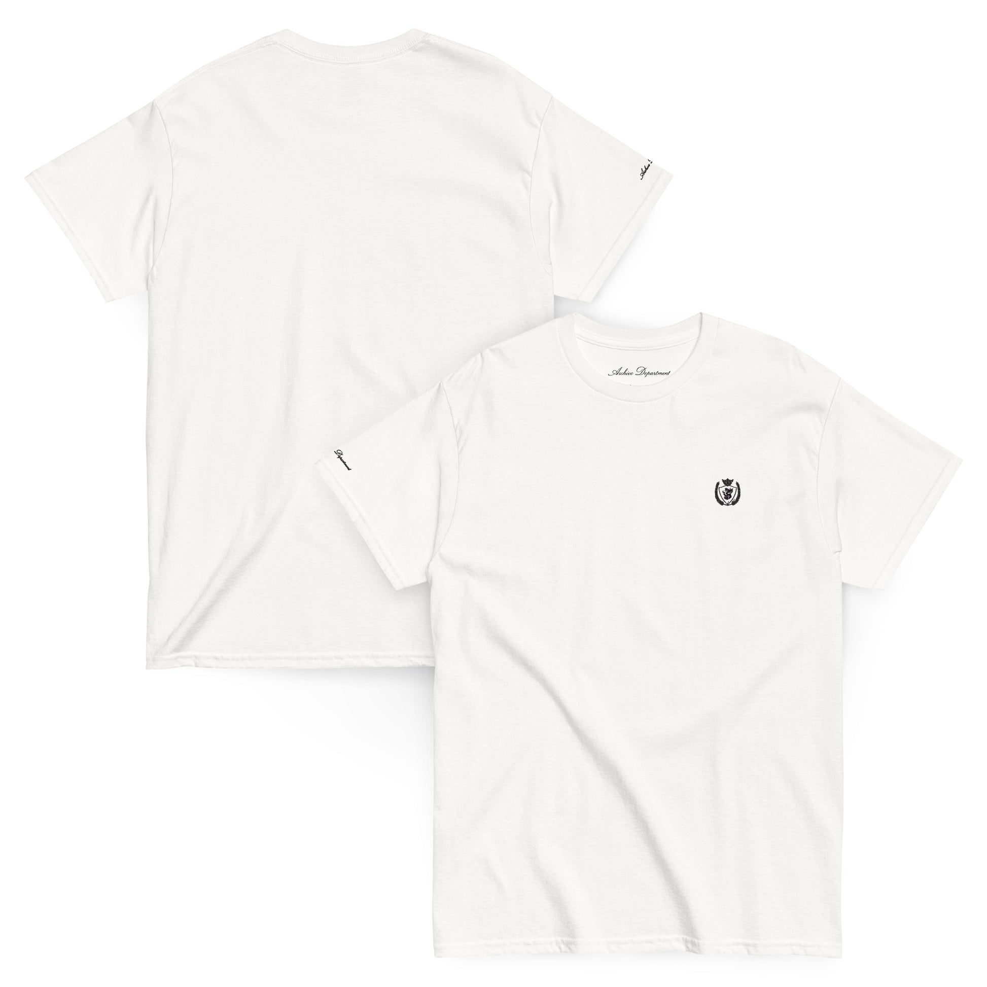 Archive Basic Tee white front and back — Archive Department
