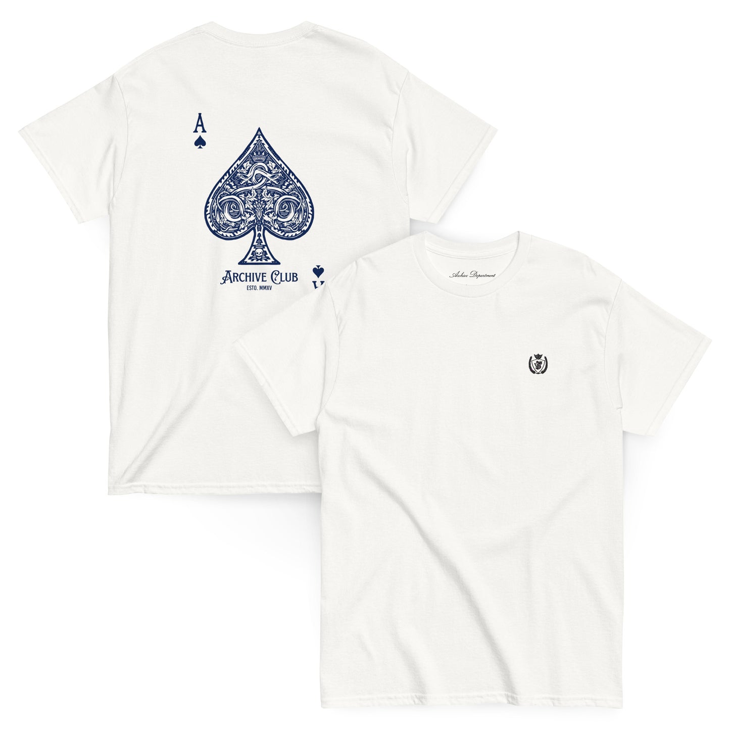 Peak T-Shirt white front and back — Archive Department