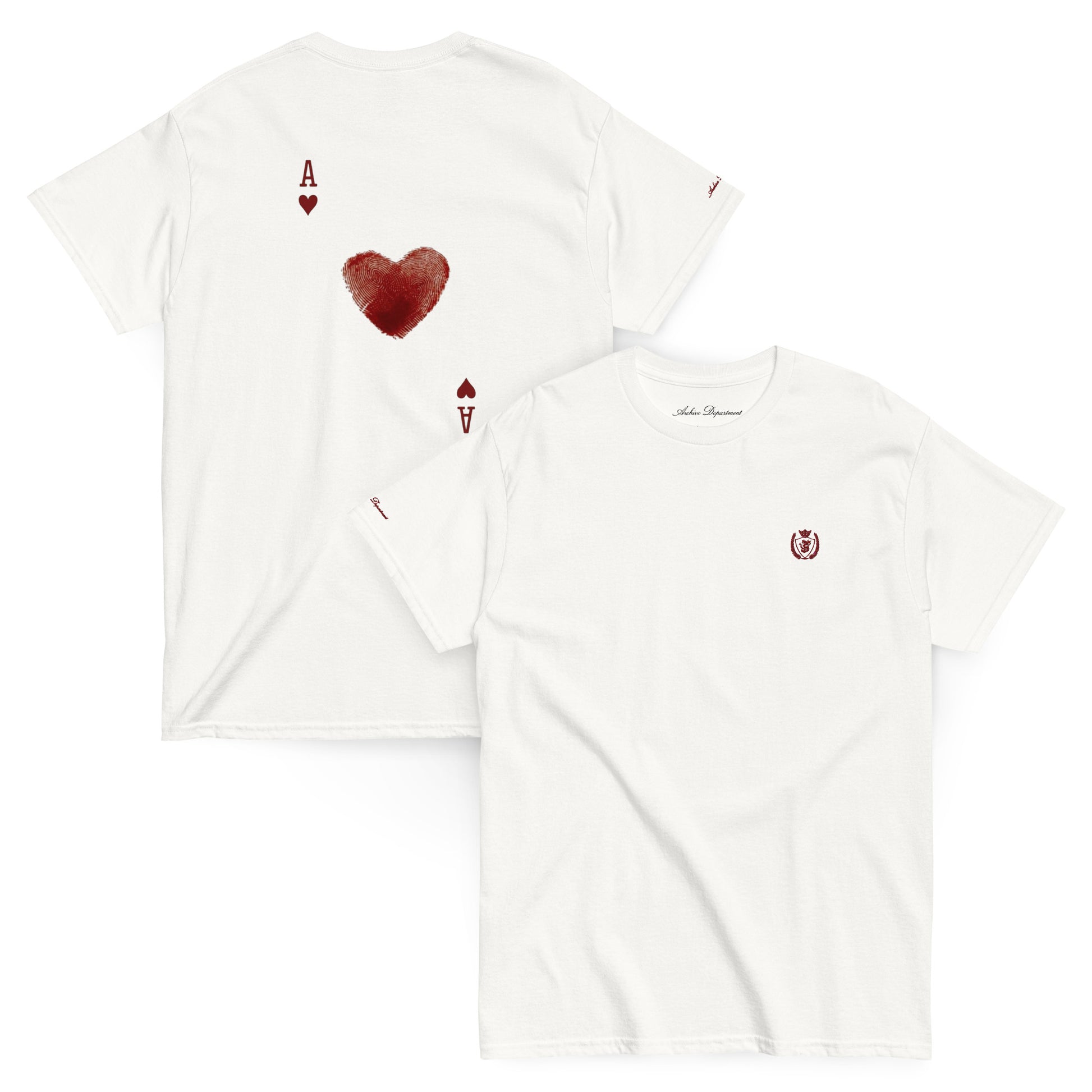 Heart T-Shirt white front and back — Archive Department
