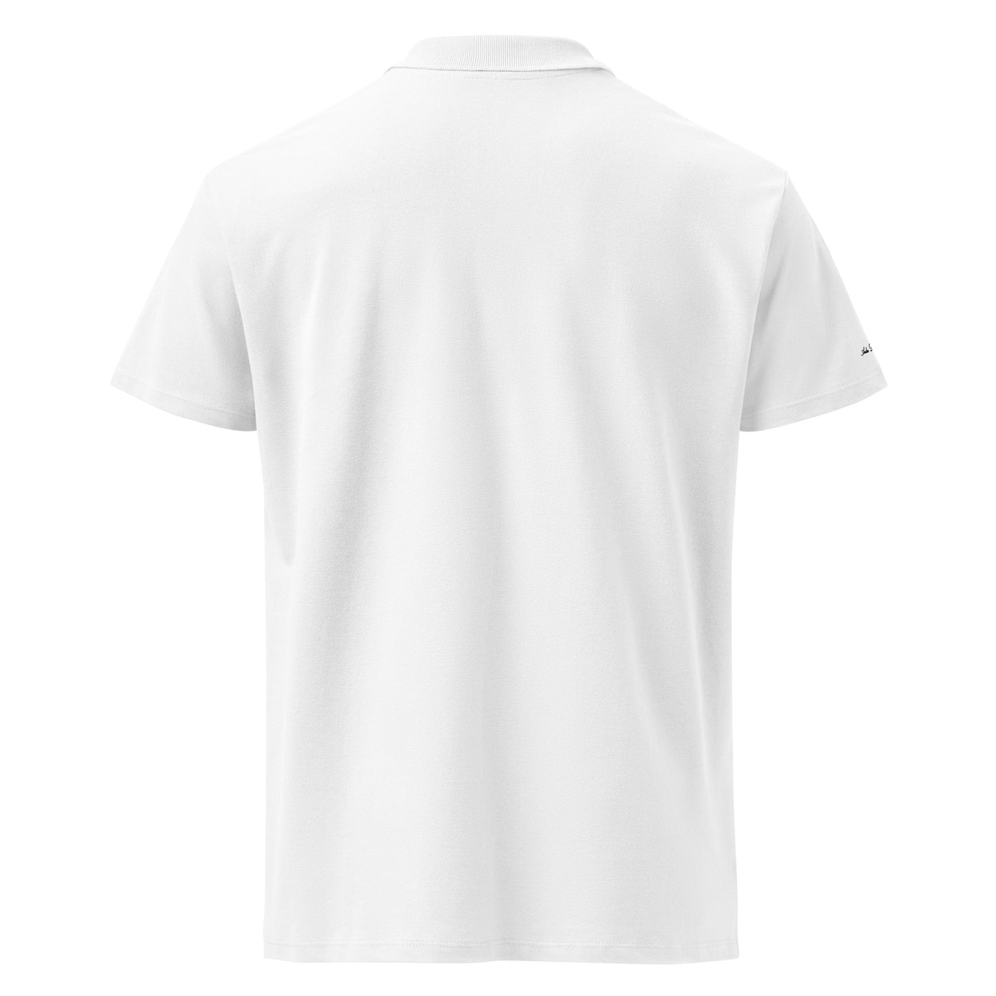 Archive Club Polo white back view — premium pique cotton polo