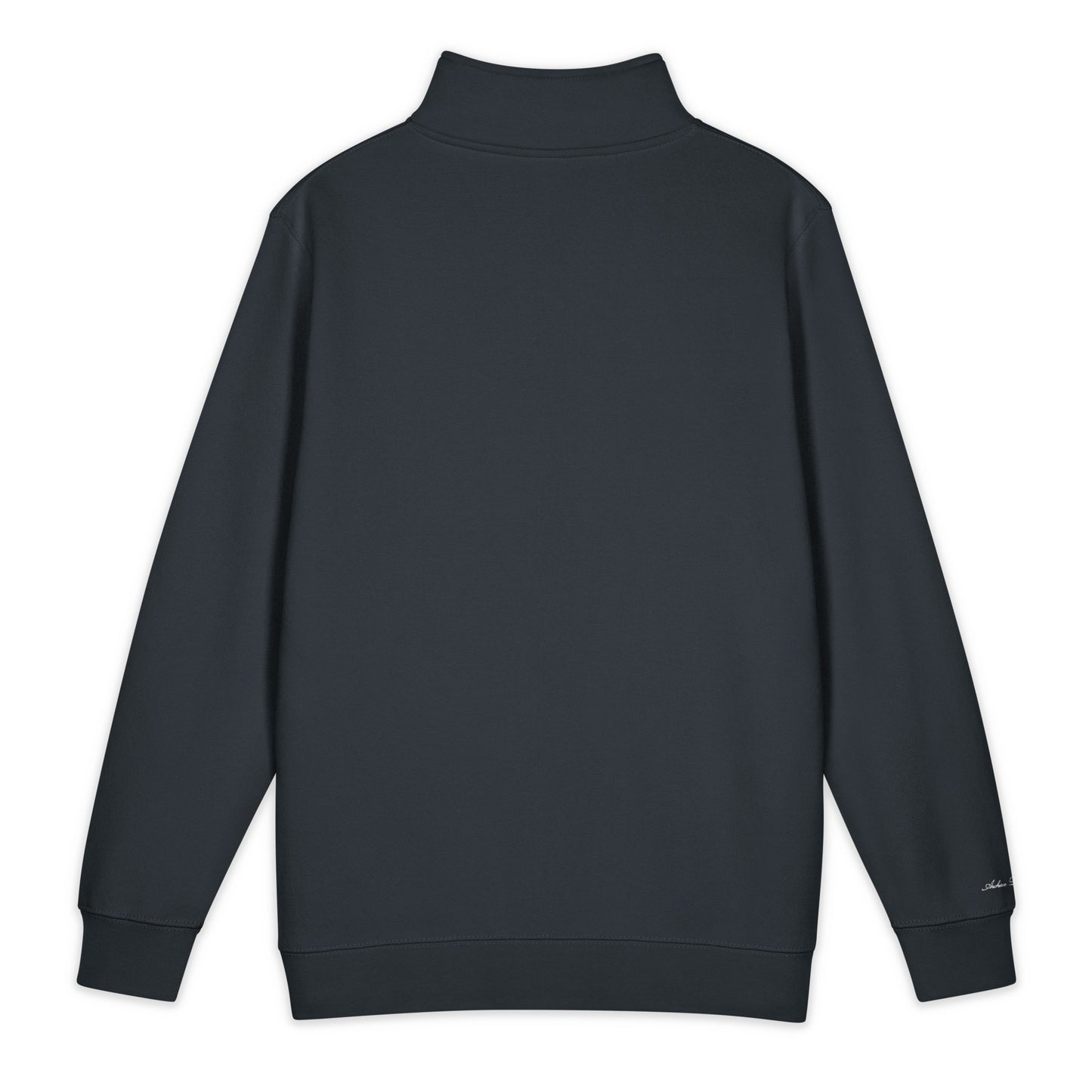 Archive Club Quarter-Zip navy back view — Archive Department layering piece