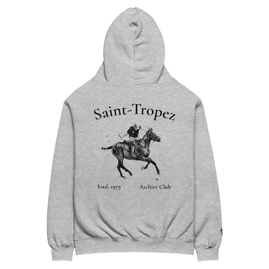 St. Tropez Hoodie heather grey back print — Archive Department oversized