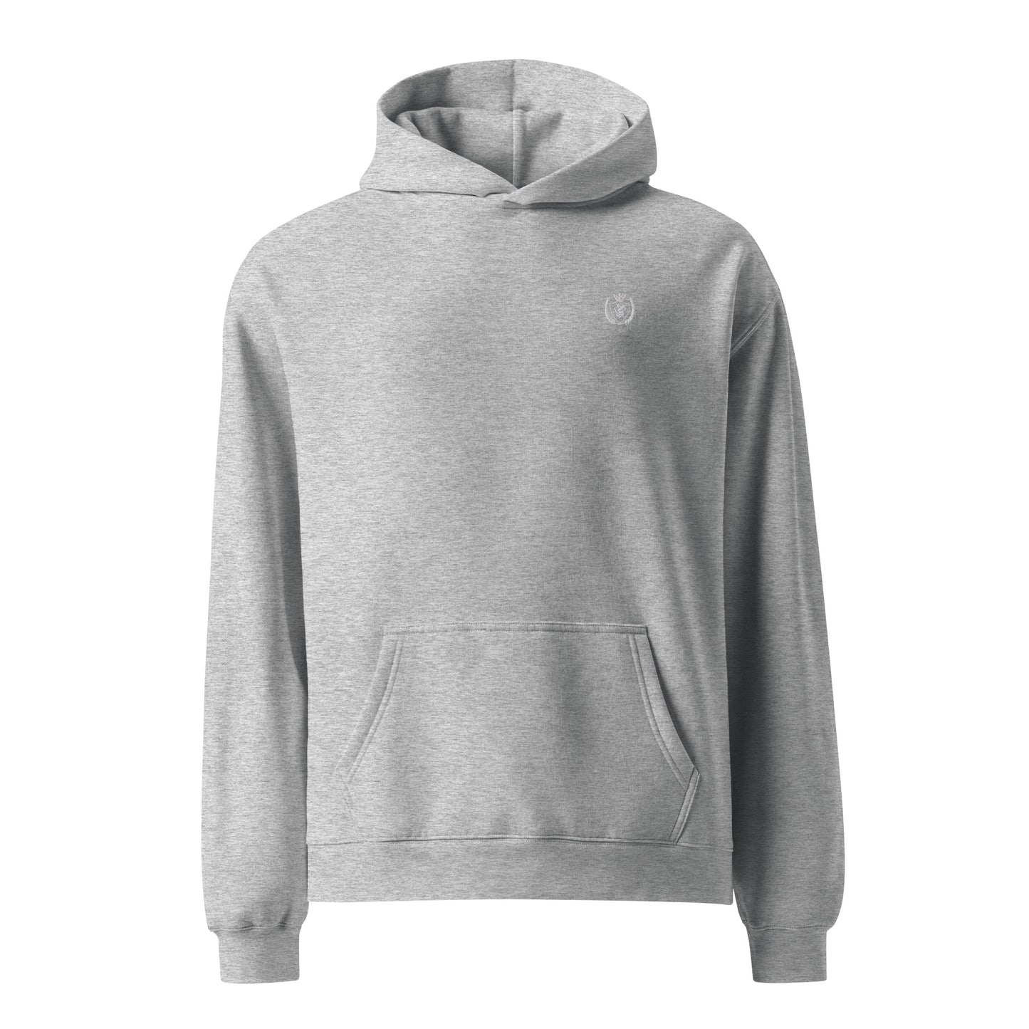 Archive Basic Hoodie heather grey front view — oversized cotton hoodie