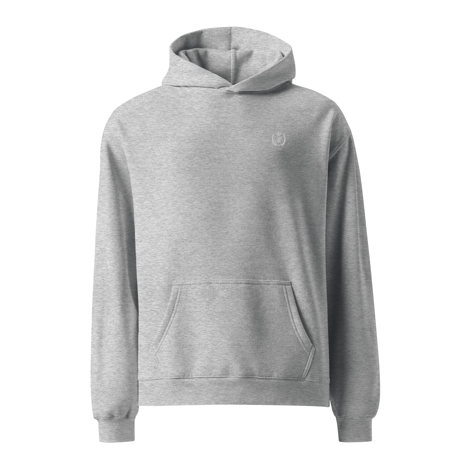Archive Basic Hoodie heather grey front view — oversized cotton hoodie