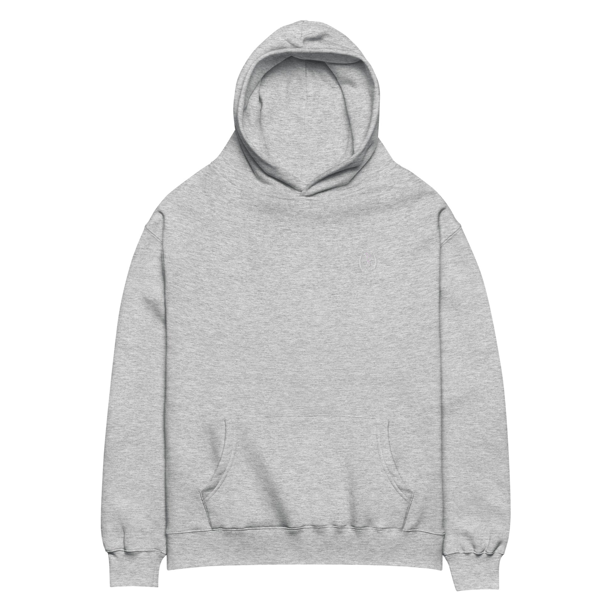 Archive Basic Hoodie heather grey detail front — Archive Department