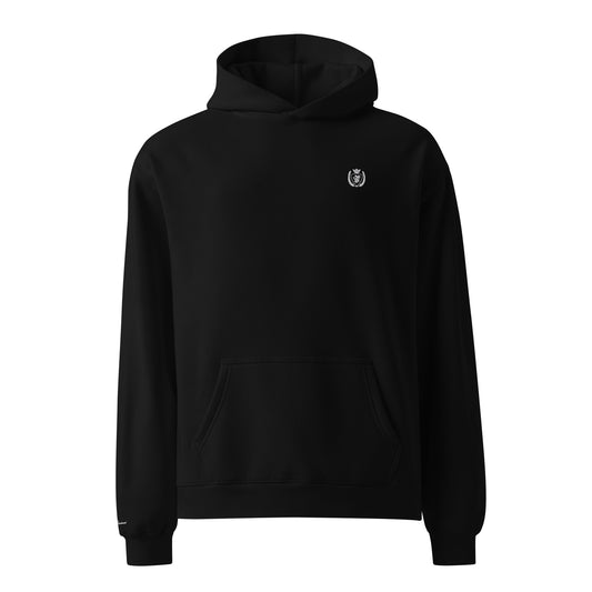 Archive Basic Hoodie black front view — premium oversized cotton hoodie