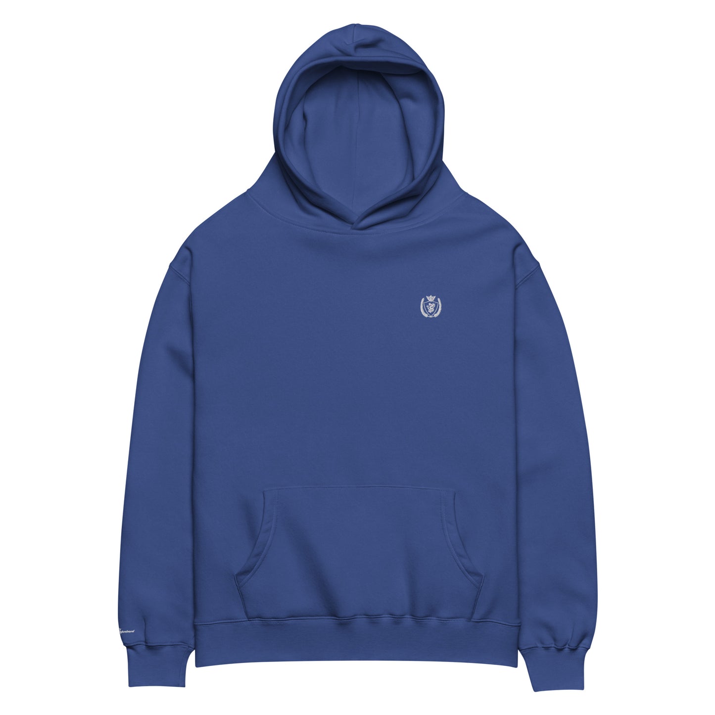 Archive Basic Hoodie cobalt blue detail front — Archive Department