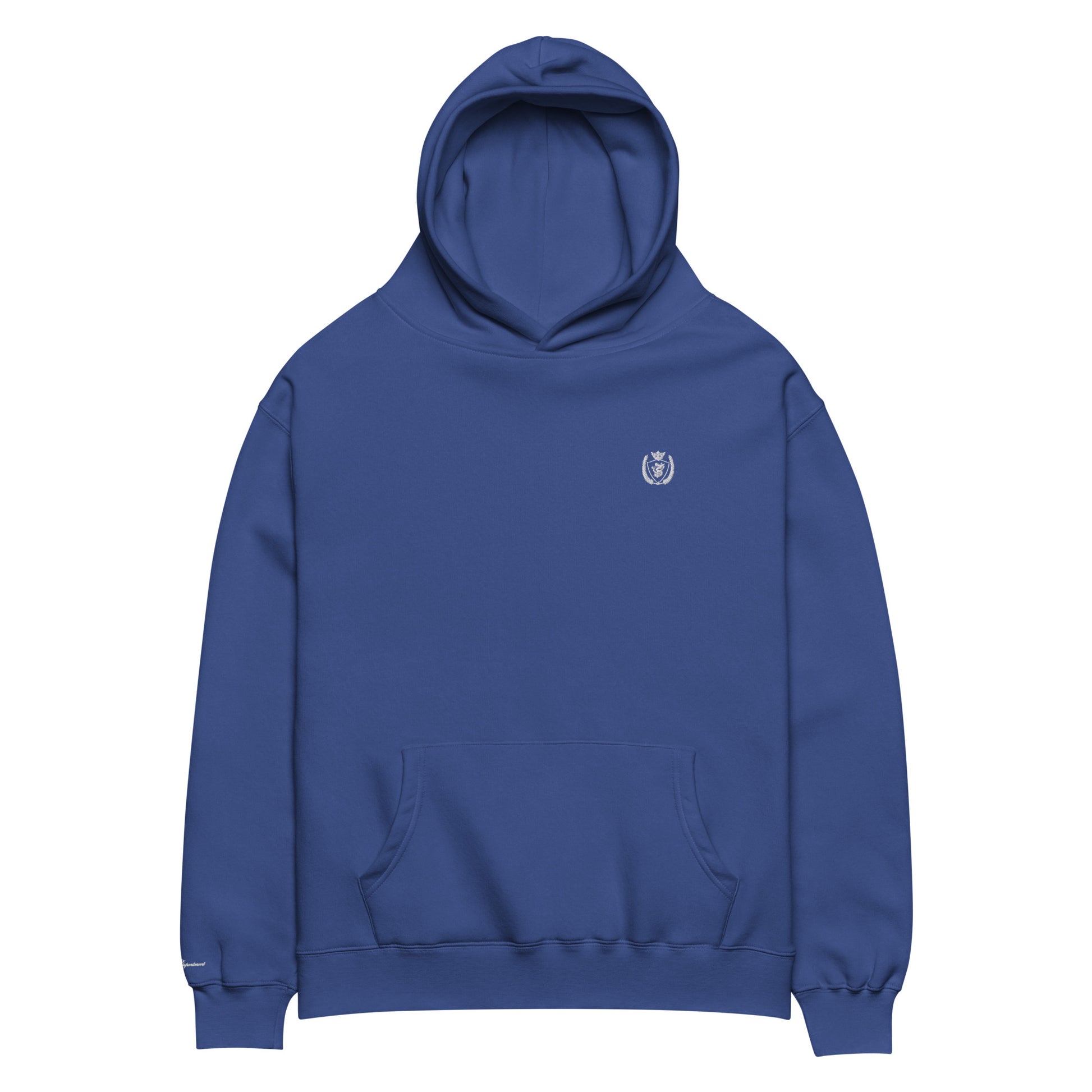 Archive Basic Hoodie cobalt blue detail front — Archive Department
