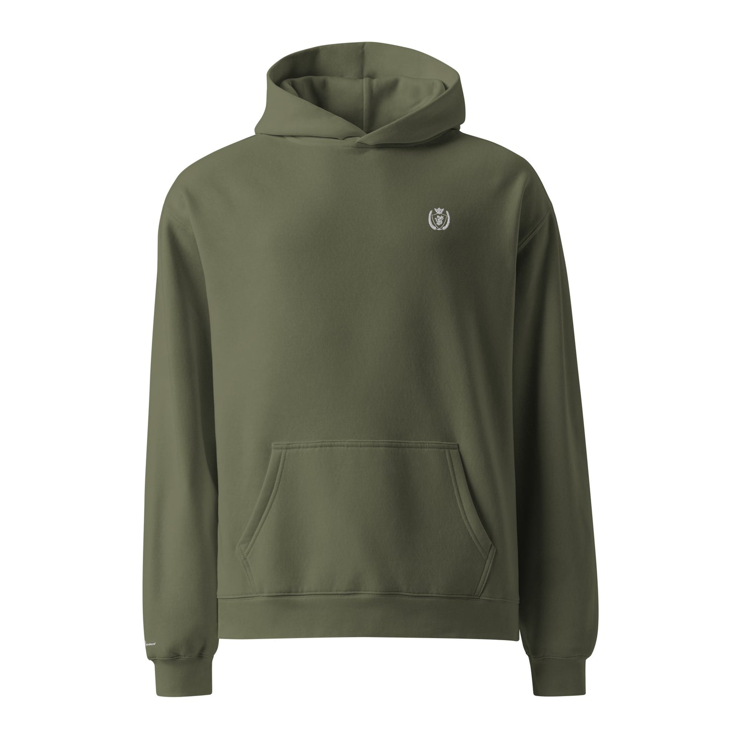 Archive Basic Hoodie cypress green front view — oversized cotton hoodie